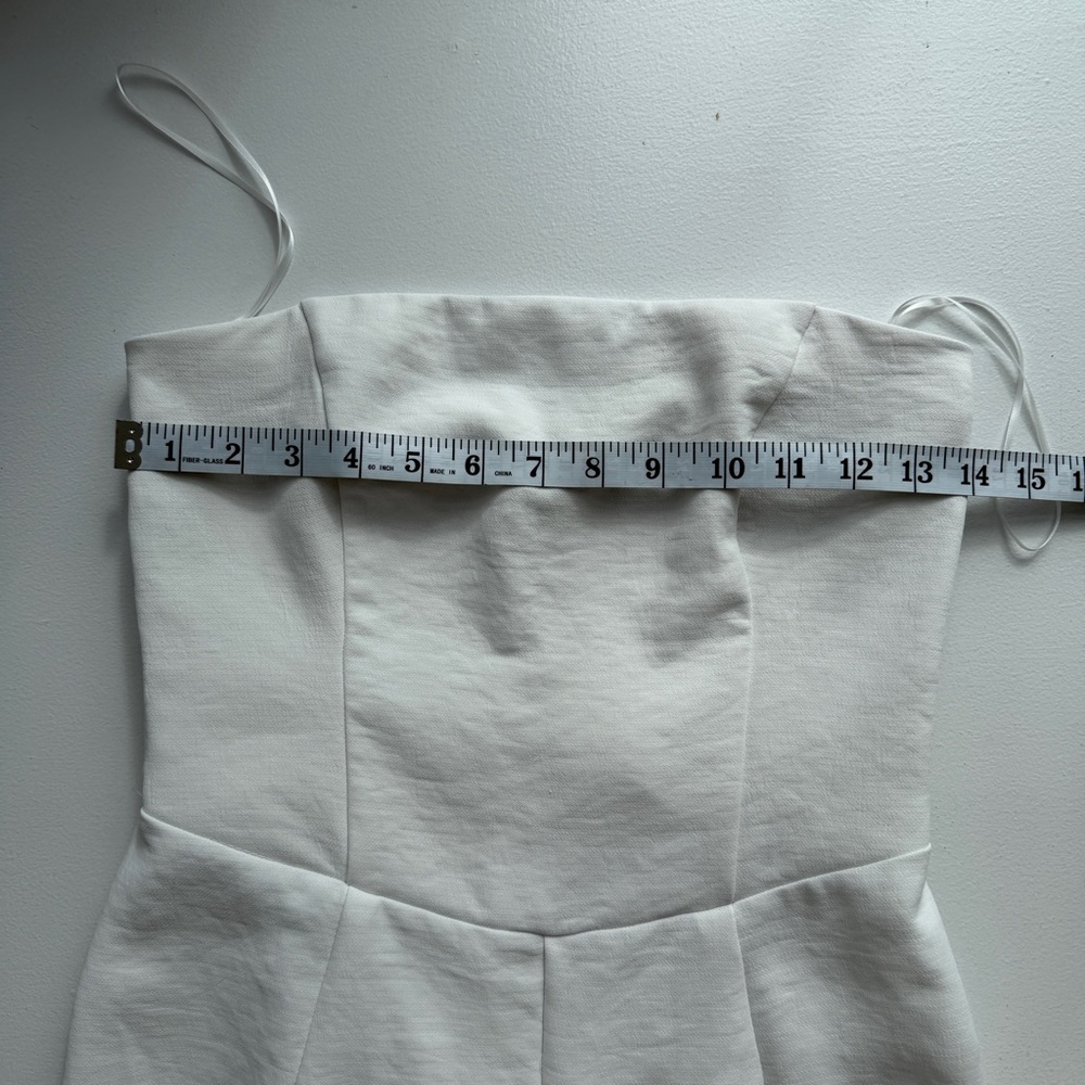 Abercrombie & Fitch Strapless Premium Crepe Wide Leg Jumpsuit White Small NWT - Picture 8 of 16